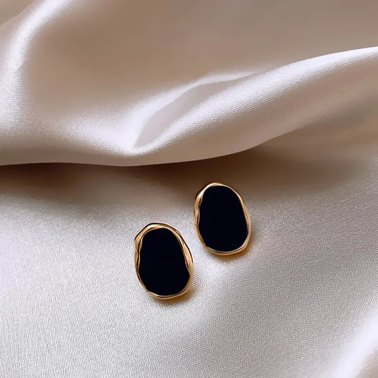 Luxury Black Geometric Earrings