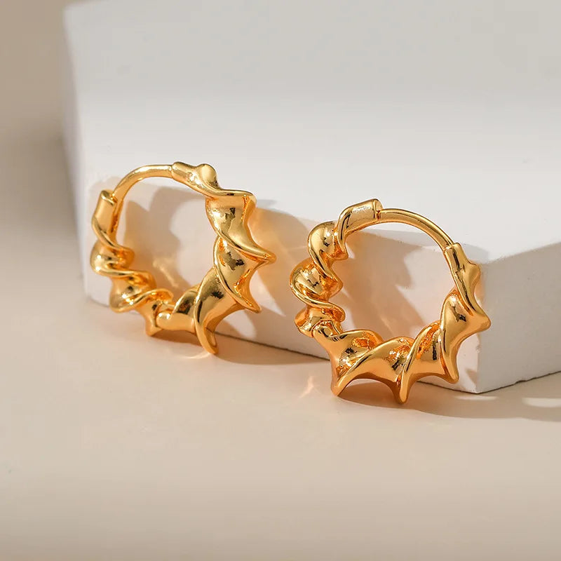 18k Twisted Coil Hoop Earrings