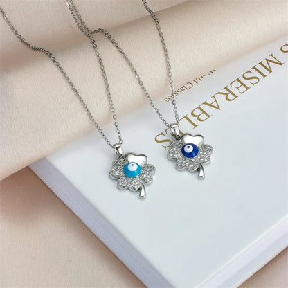 Evil Eye Lucky Clover Necklace