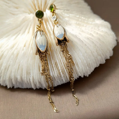 Lotus Tassel Earrings