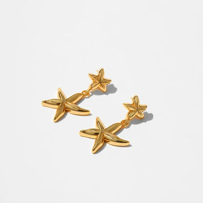 18k Dainty Starfish Earrings