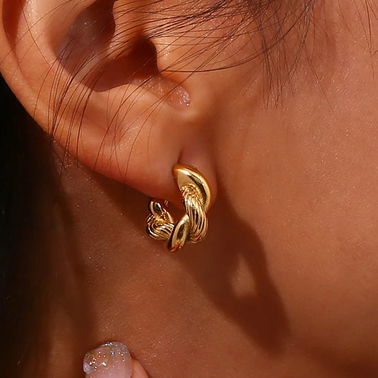 18k Grain Twist Earrings