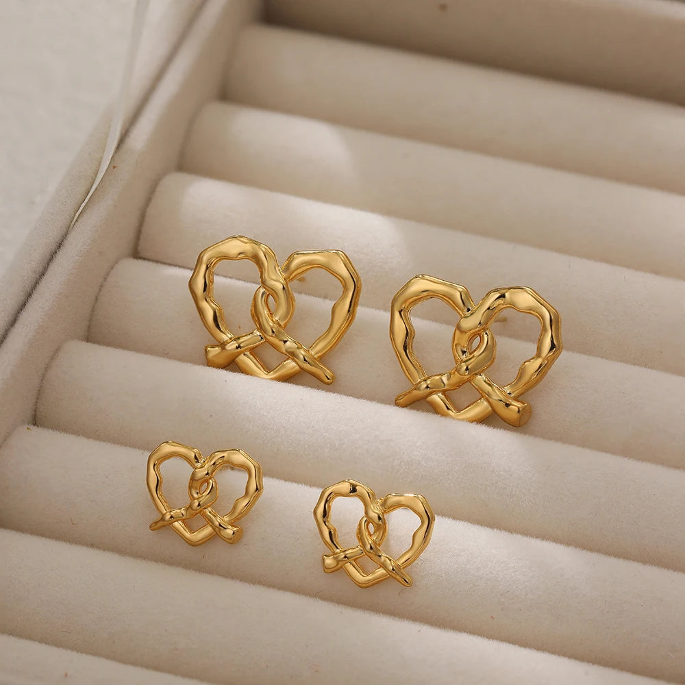 Pretzel Heart Earrings