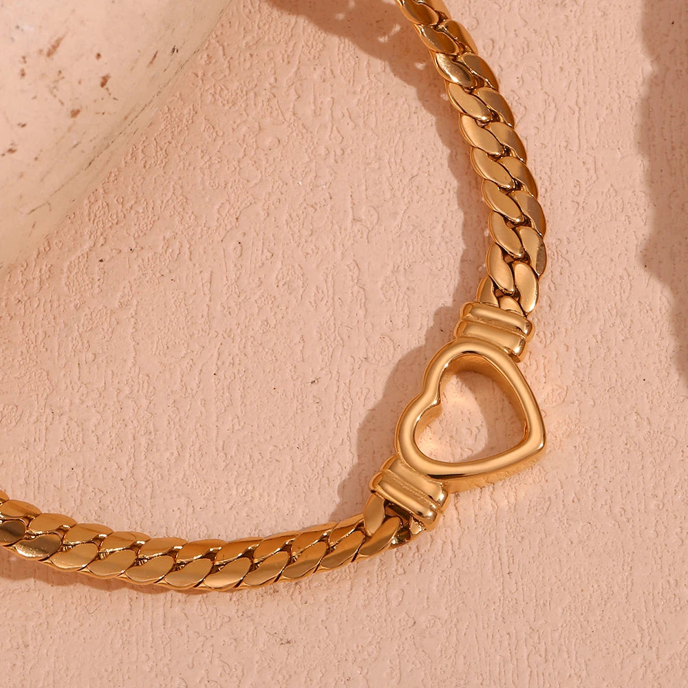 18k Heart Choker Necklace