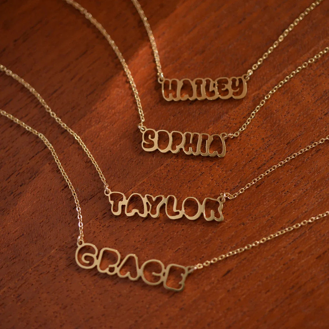 Custom Name Outline Necklace