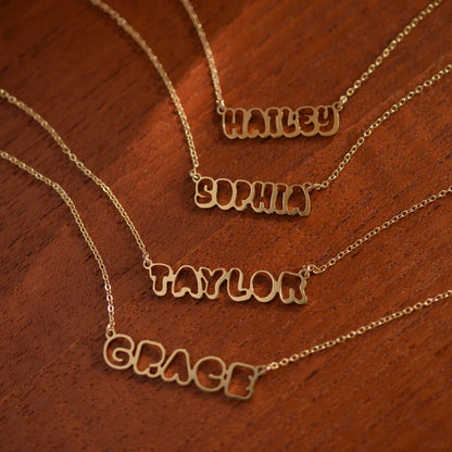 Custom Name Outline Necklace