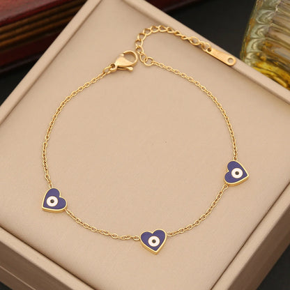 Evil Eye Heart Bracelet