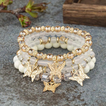 4PC Boho Butterfly Stack Bracelets