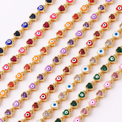 18k Heart Evil Eye Bracelets