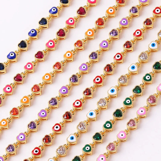 18k Heart Evil Eye Bracelets