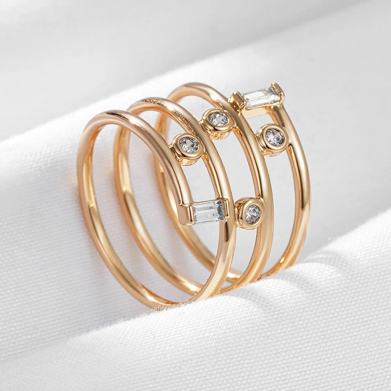 Trendy Crystal Line Ring