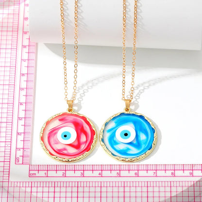 Round Pendant Evil Eye Necklace