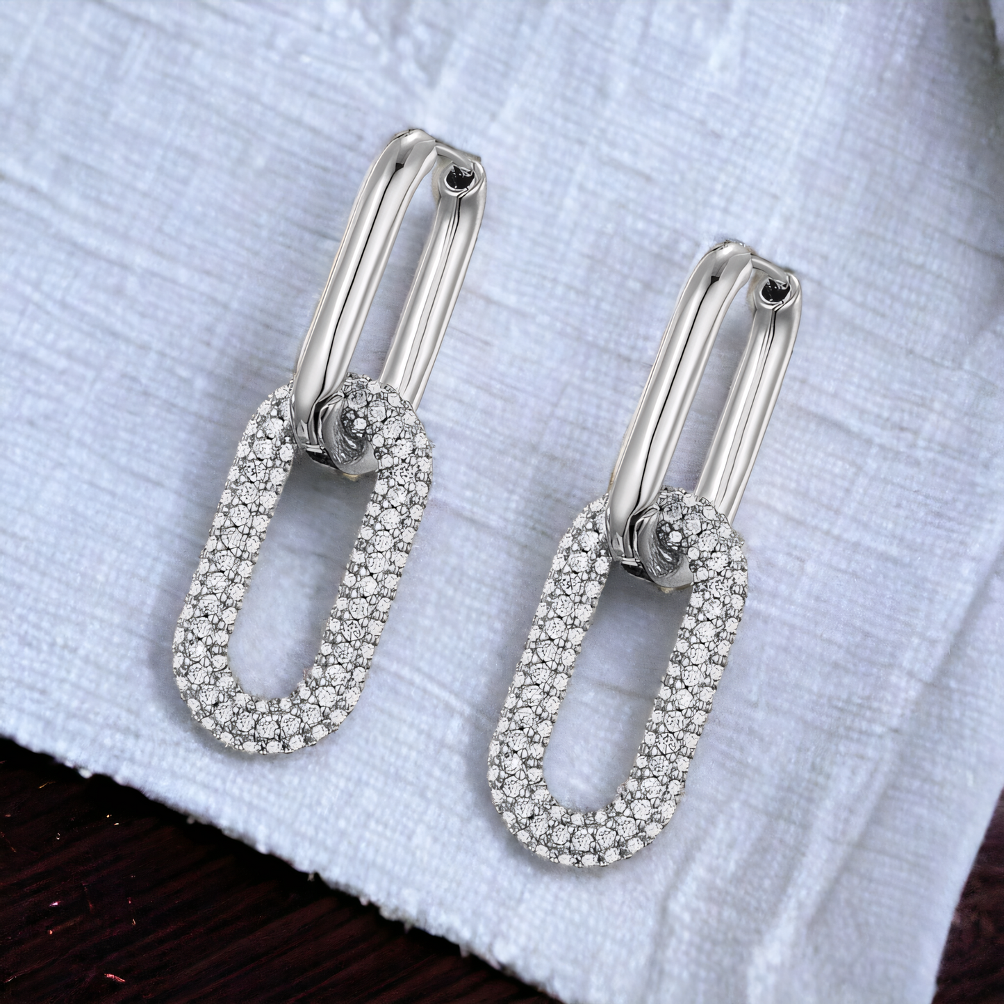 Geometric Oval Hoop Earrings