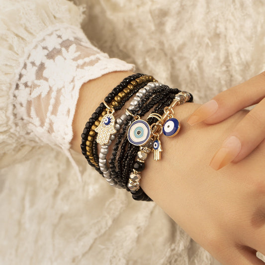 6PC Boho Evil Eye Stack Bracelets