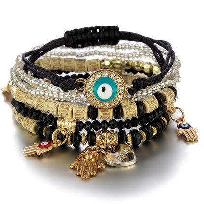 6PC Boho Evil Eye Stack Bracelets