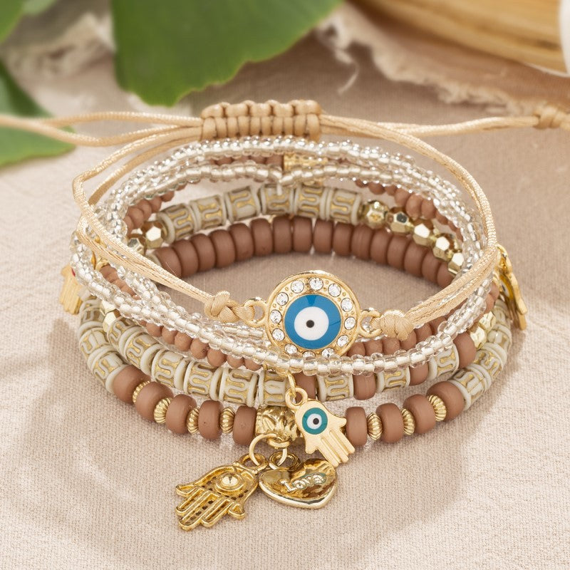 6PC Boho Evil Eye Stack Bracelets