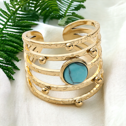 Multilayer Boho Stone Ring