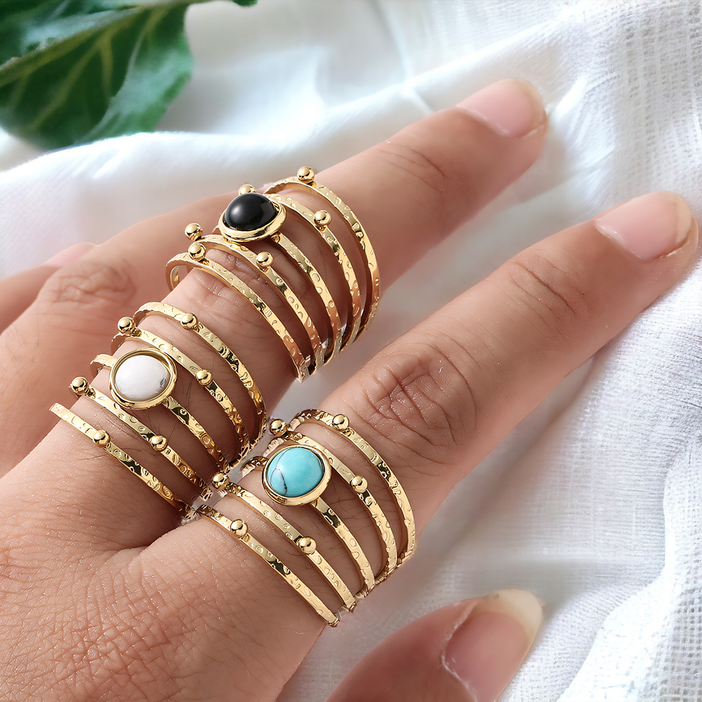 Multilayer Boho Stone Ring