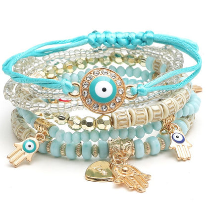 6PC Boho Evil Eye Stack Bracelets