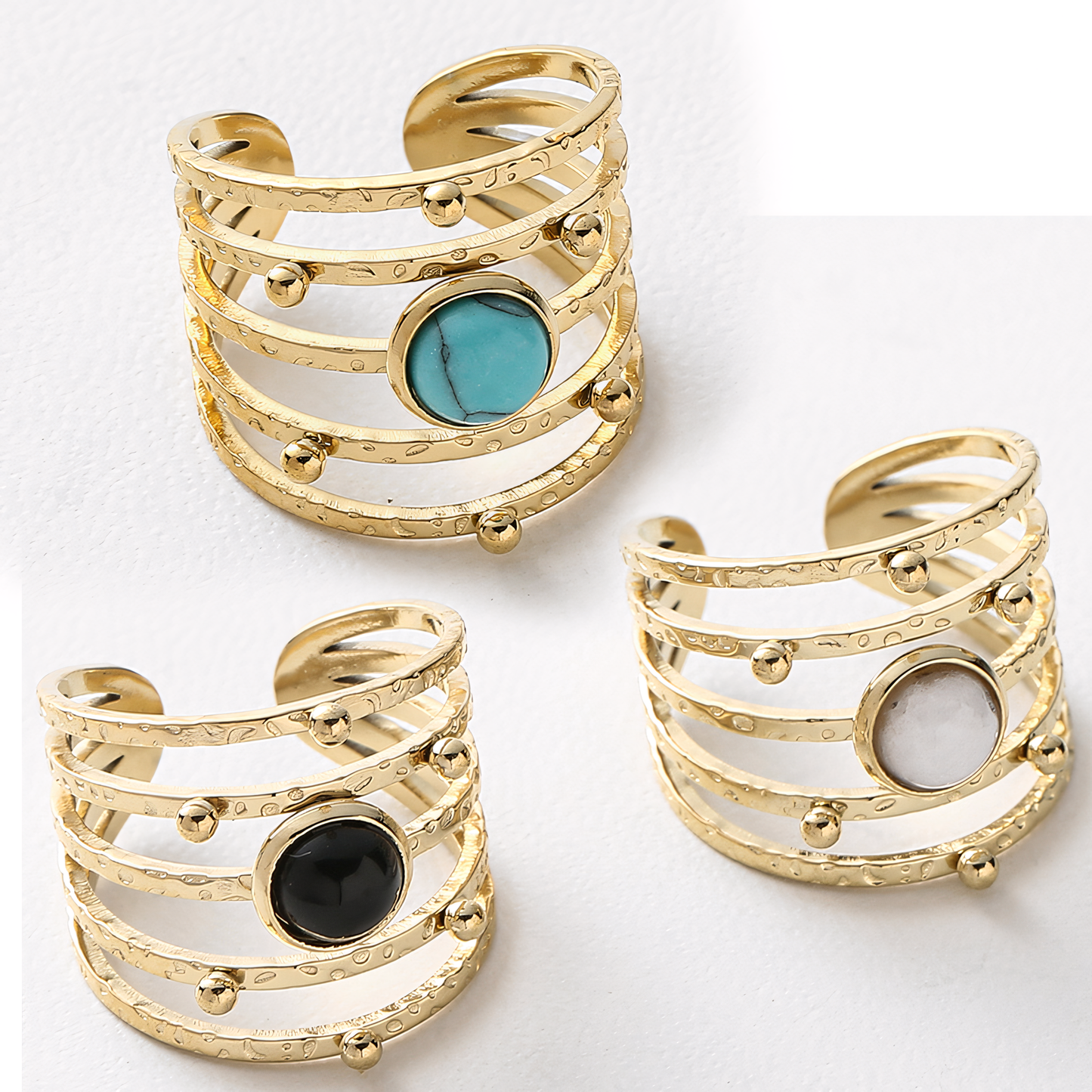 Multilayer Boho Stone Ring