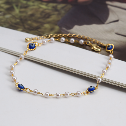 Dainty Evil Eye Pearl Bracelets