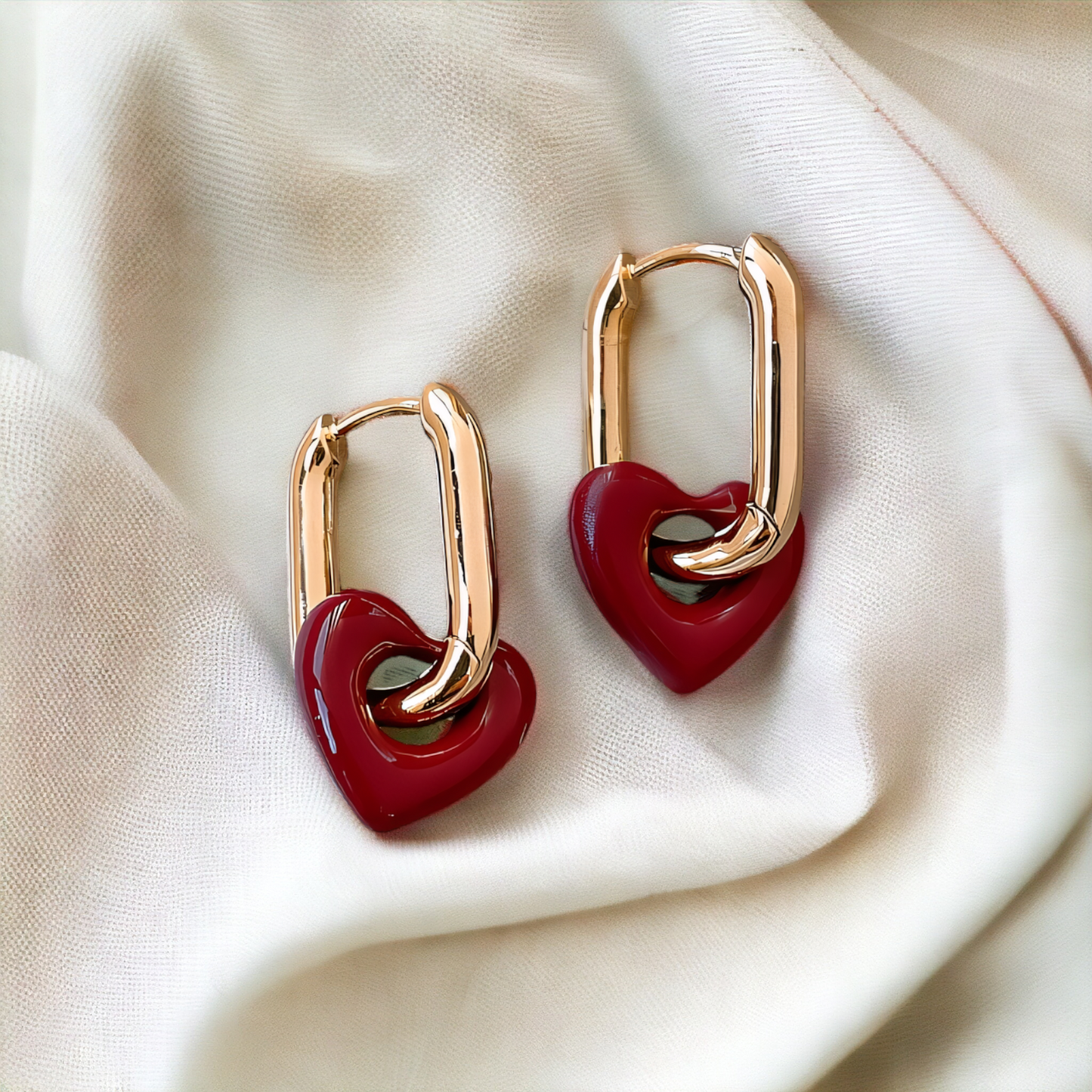 Romantic Wine Heart Earrings