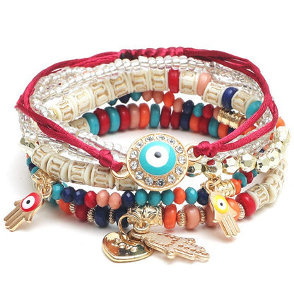 6PC Boho Evil Eye Stack Bracelets