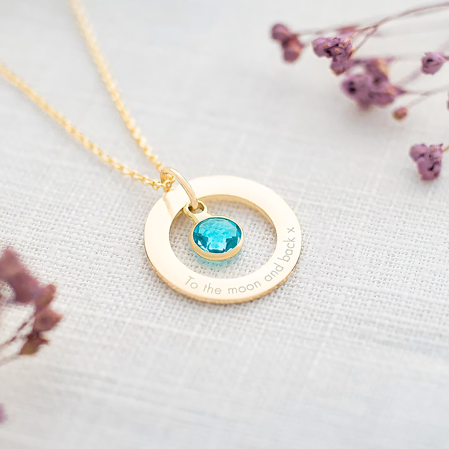 Custom Birthstone Ring Necklace